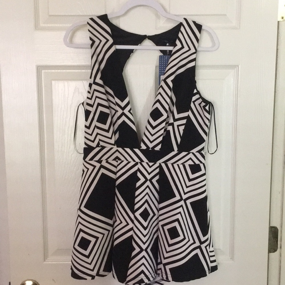 Black and white romper